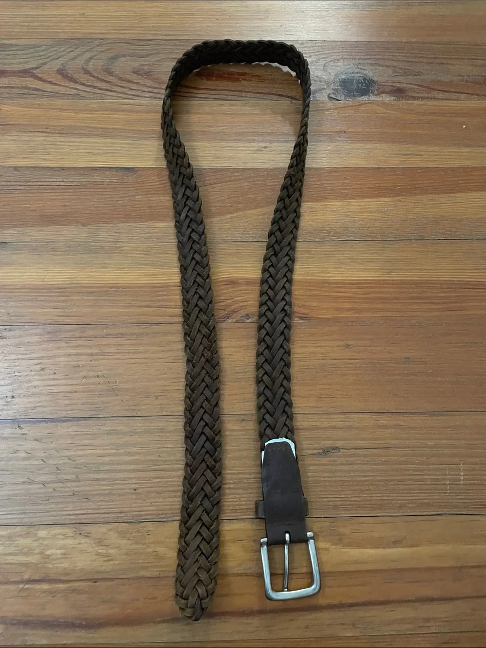 Wrangler Mens Brown Braided Woven Leather Belt Size 36 90 Guatemala